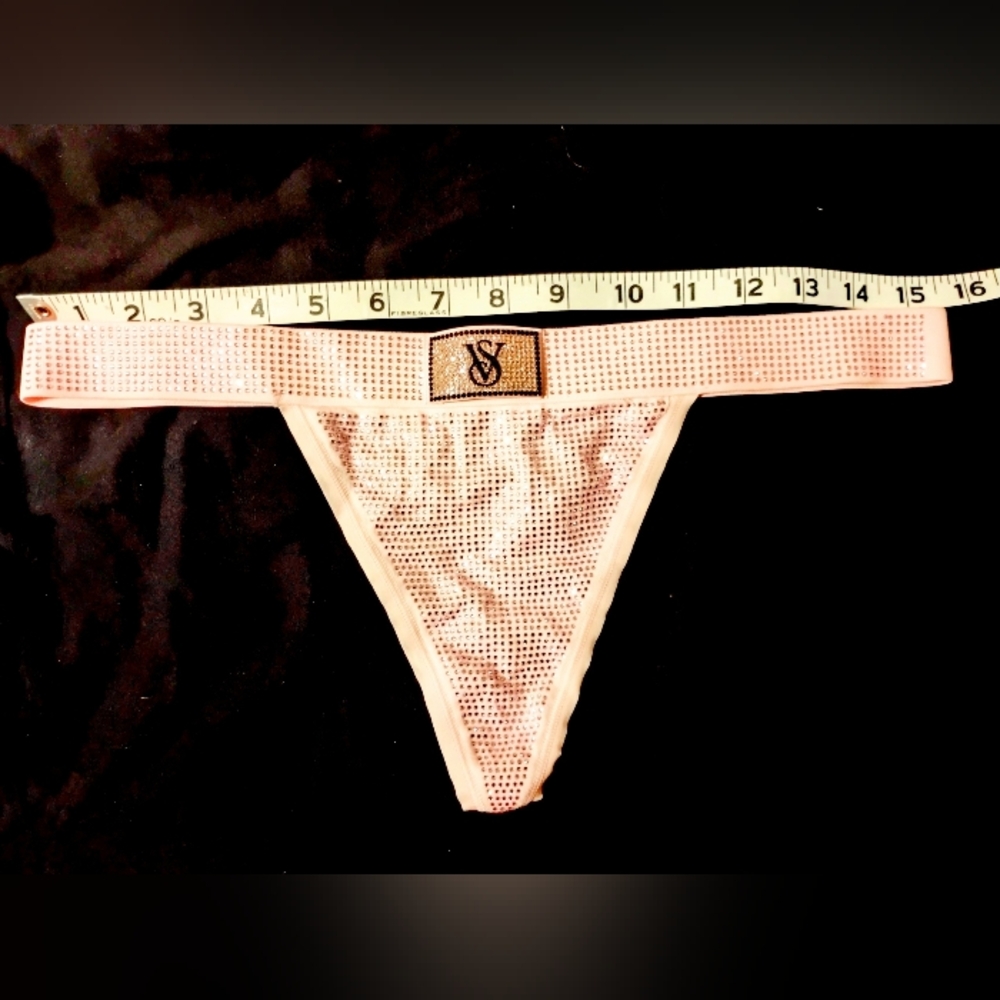 Pink Crystal Covered Victoria's Secret Thong NWT Size Medium